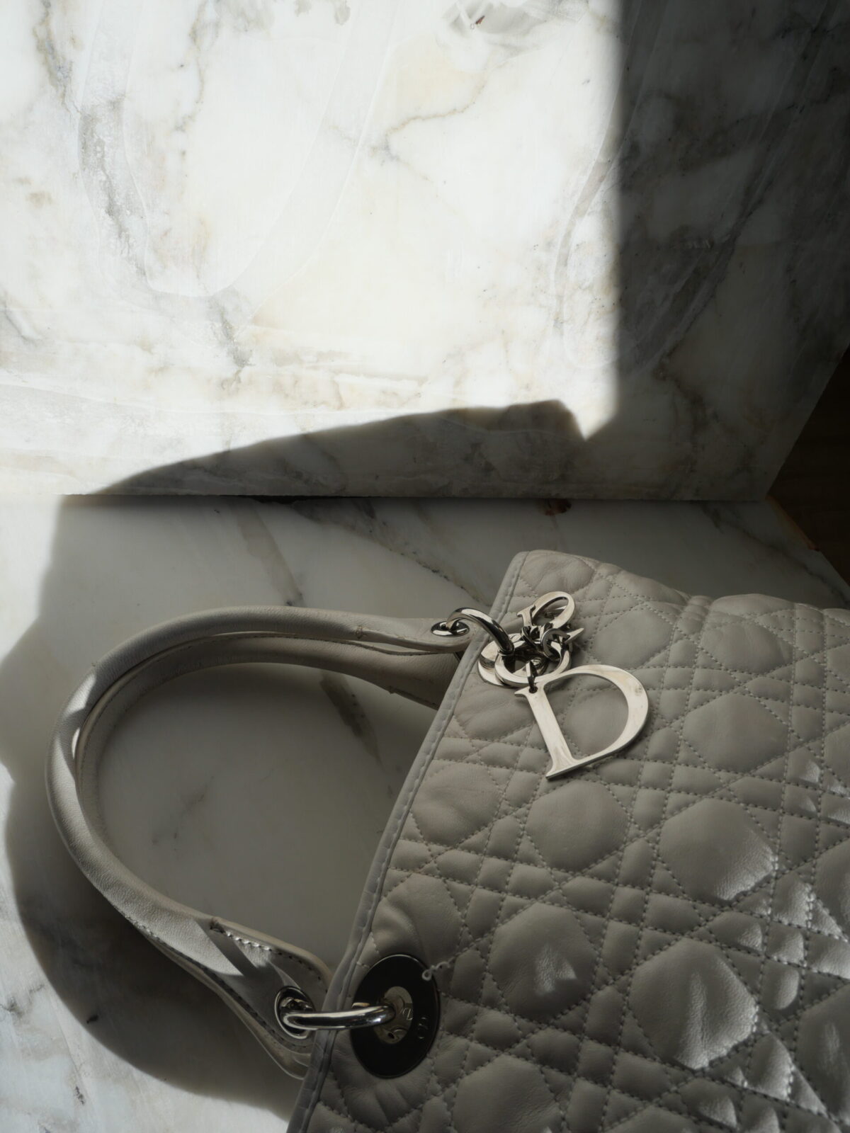 Vintage Christian Dior Sac Lady Dior weiße Handtasche